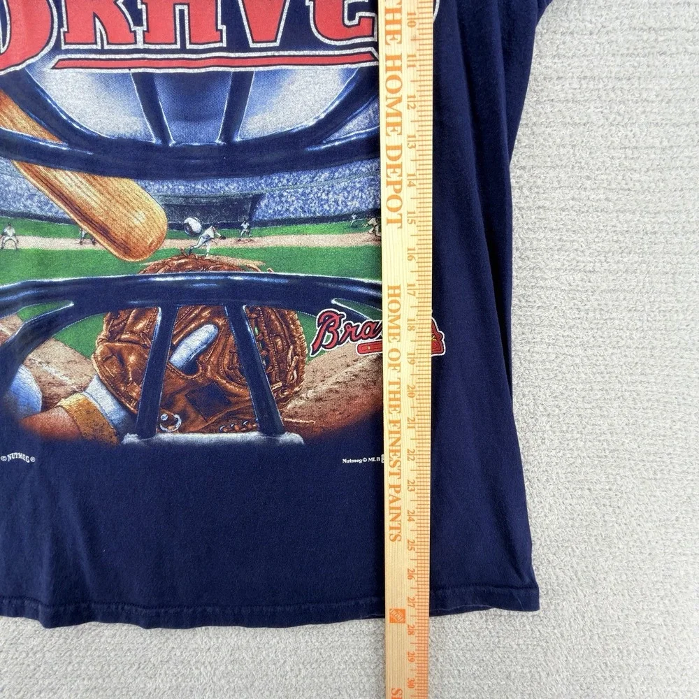 Vintage 1993 Atlanta Braves Nutmeg T Shirt M Single Stitch USA MLB Graphic 90s